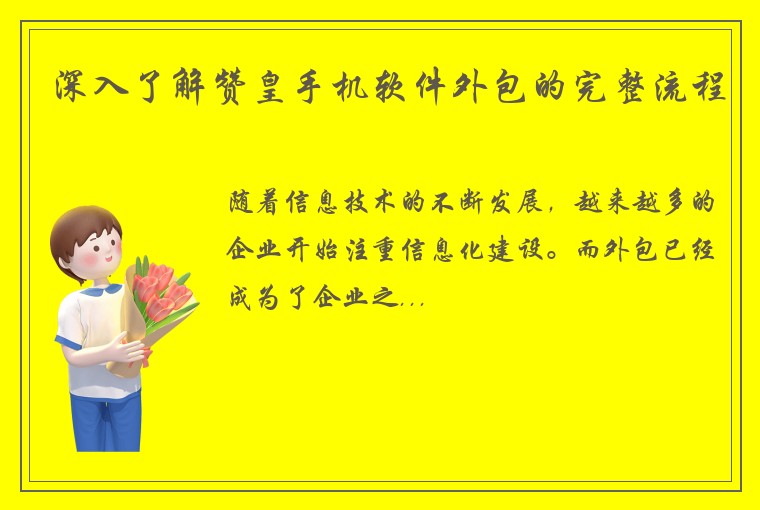 深入了解赞皇手机软件外包的完整流程